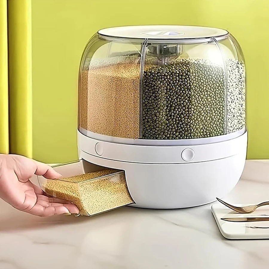 360° Rotating 6-Grid Food Dispenser