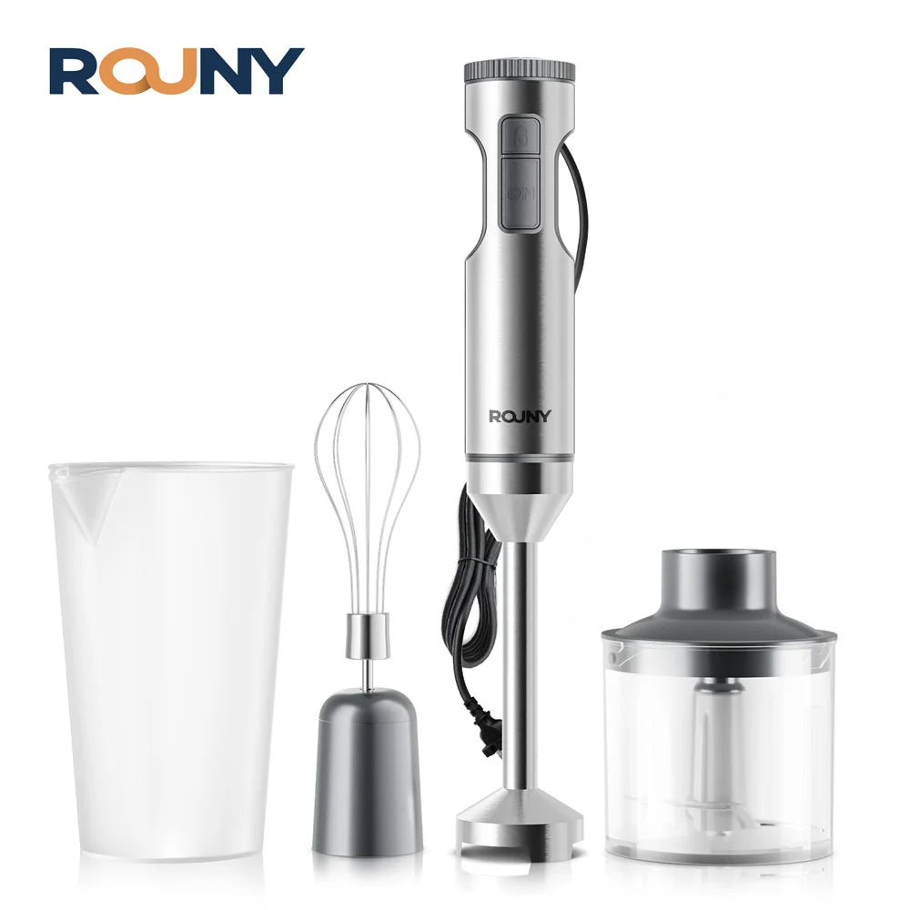 4-in-1 Hand Immersion Blender 1000W Powerful, Stainless Steel Stick Food Mixer