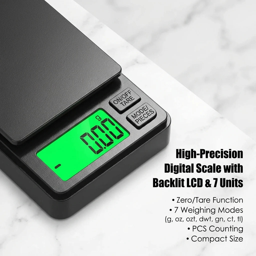 Digital Precision Pocket Scale 1000g X 0.01g with Backlit LCD