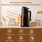 16oz Leakproof Olive Oil 2-in-1 Glass Oil Sprayer & Dispenser