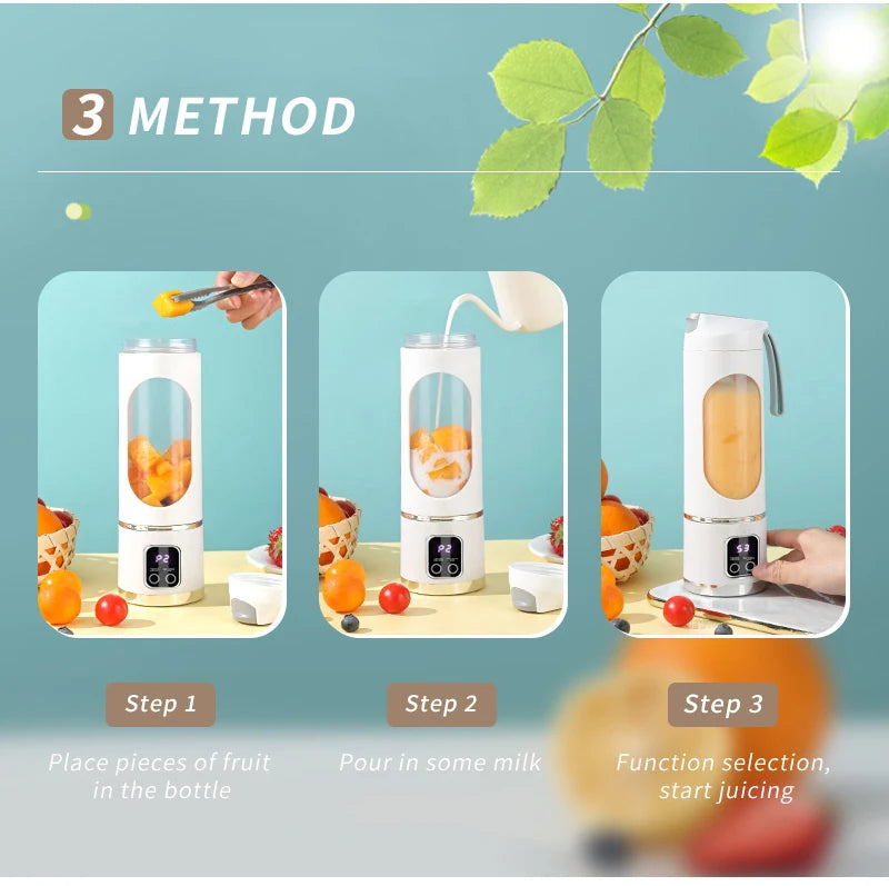 10 Blades Portable Fruit Juicer 450ml Capacity
