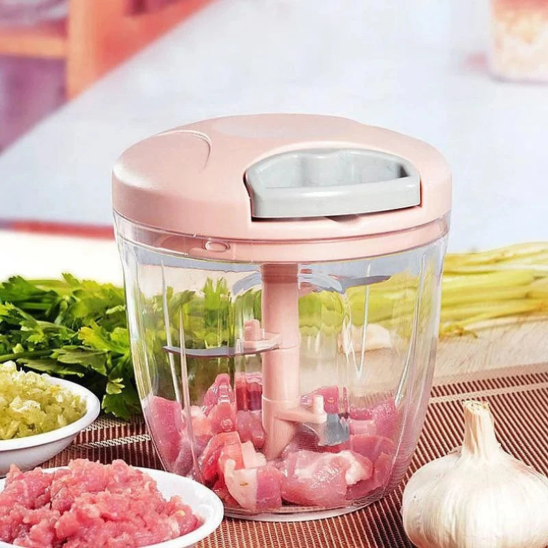 500/900ML Hand Chopper Manual Rope Food Processor Silcer Shredder