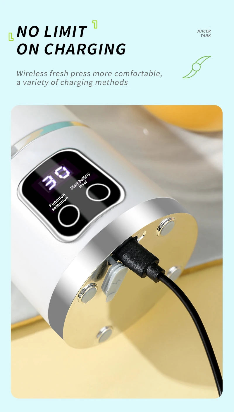10 Blades Portable Fruit Juicer 450ml Capacity