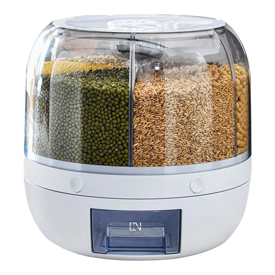360° Rotating 6-Grid Food Dispenser