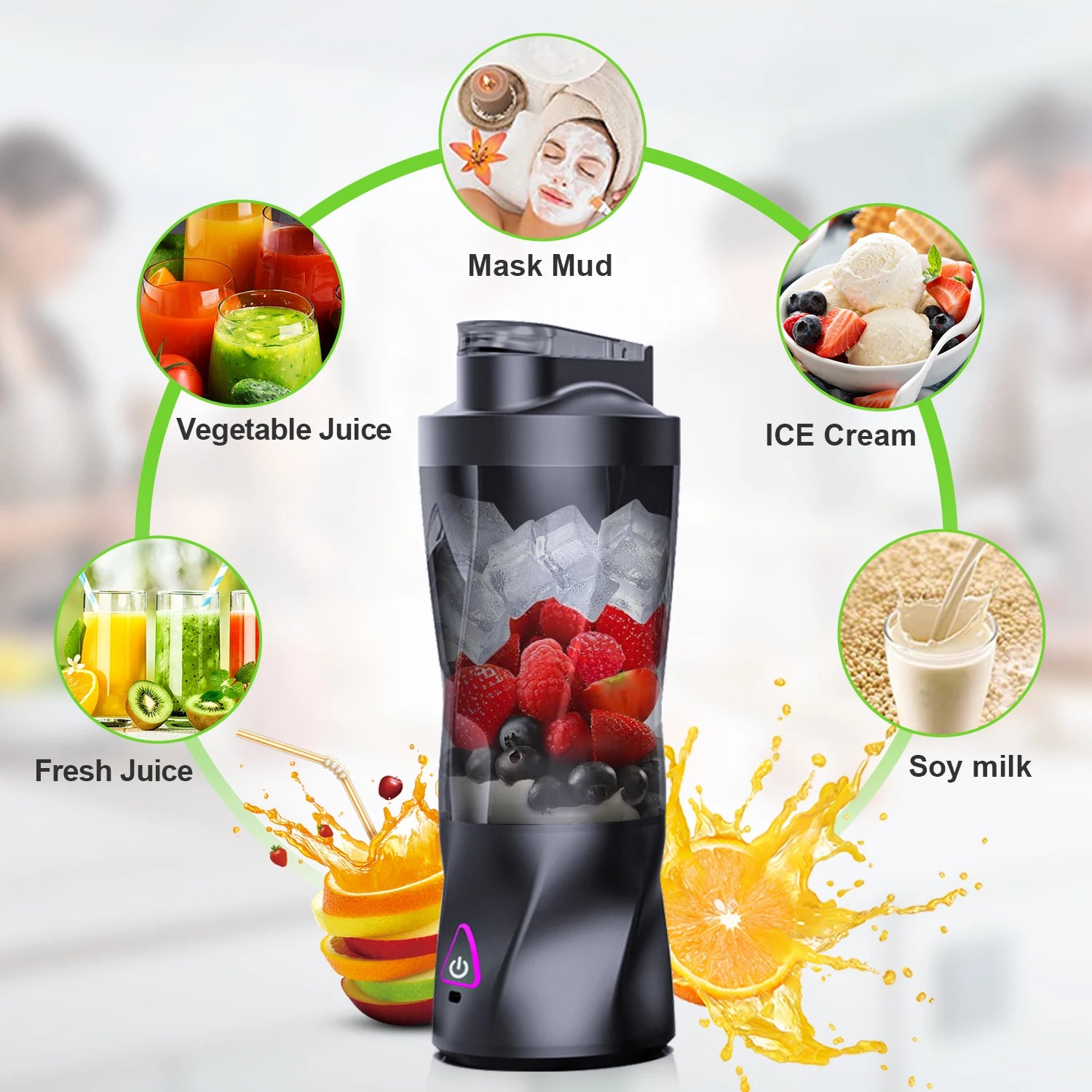 Electric Portable Juicer 700ML Multifunctional USB Rechargeable Smoothie Blender