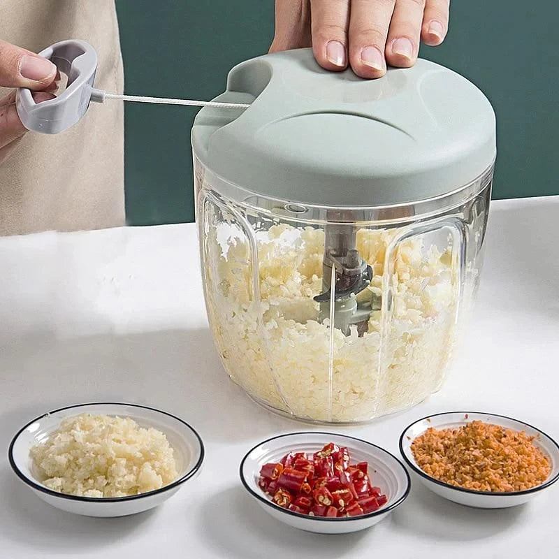 500/900ML Hand Chopper Manual Rope Food Processor Silcer Shredder