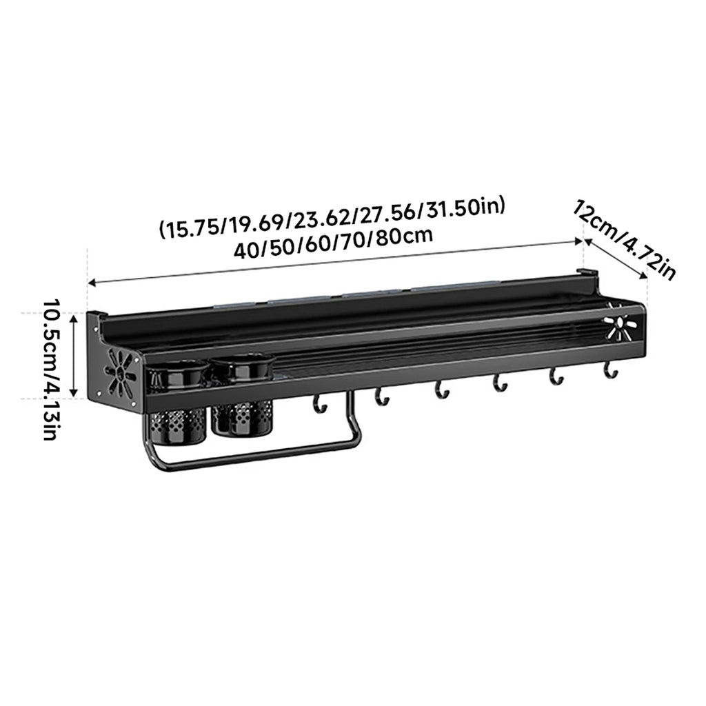 Metal Kitchen Shelf No-Punch Storage for Kitchen Utensils